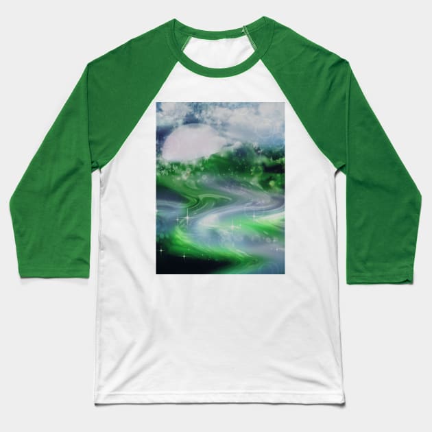 new moon fantasy landscape Baseball T-Shirt by cuisinecat